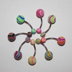 Pack 10: 8 BRAND NEW Navel / Belly Button Rings